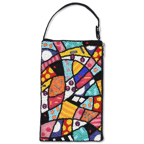 Beaded Club Bag: Multicolor Abstract
