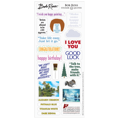 Bob Ross Die-Cut Note Card with Stickers