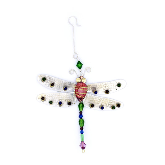 Handmade Metal Ornament: "Tiffany" Dragonfly