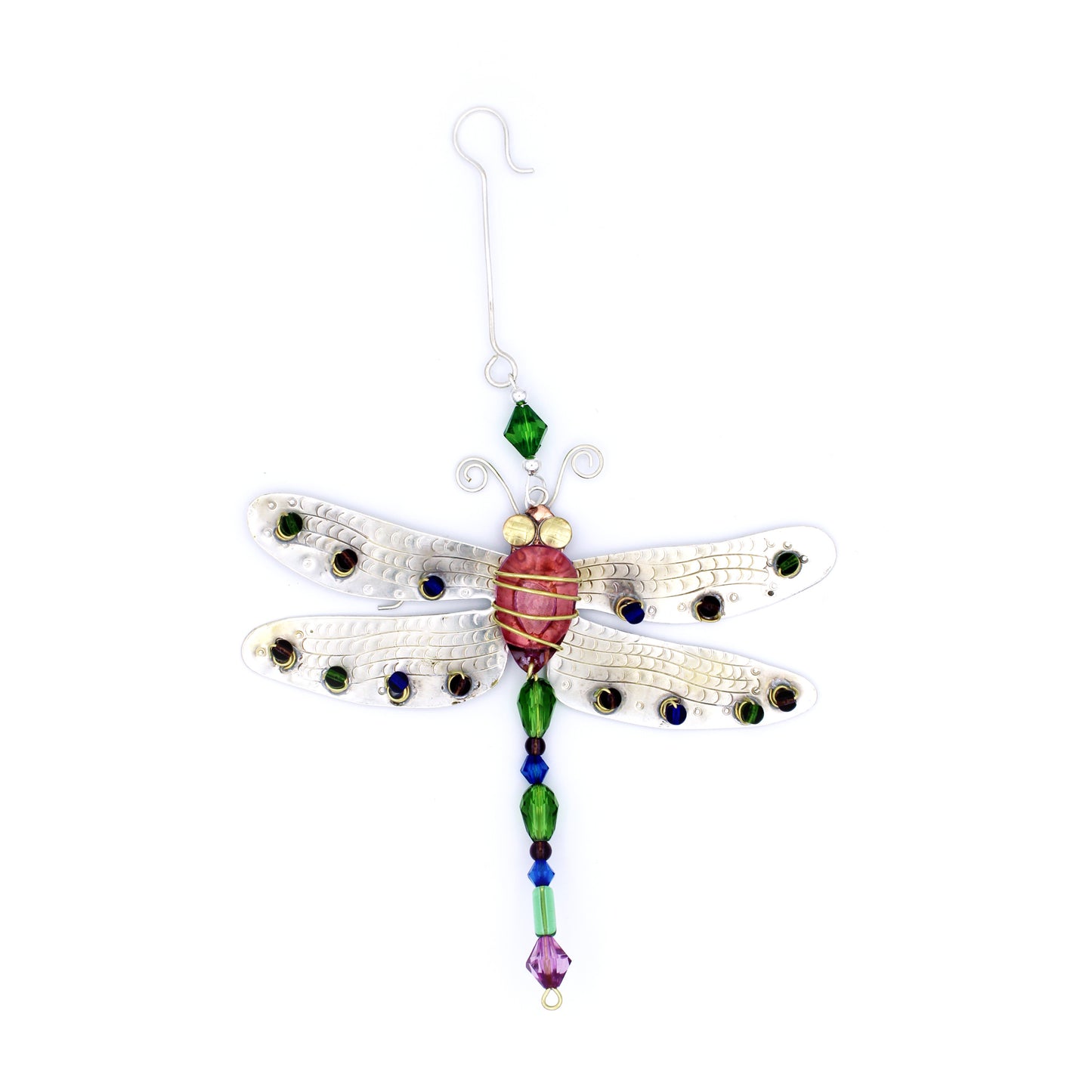 Handmade Metal Ornament: "Tiffany" Dragonfly
