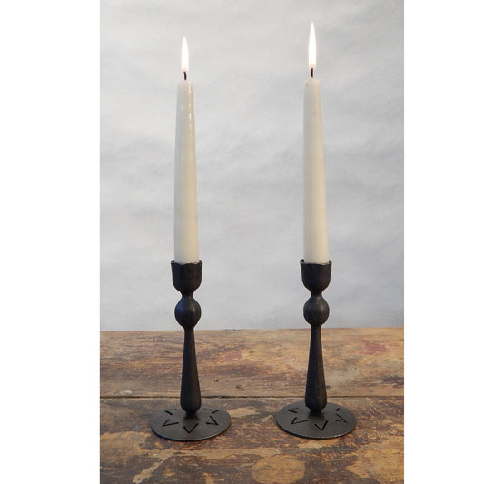Pair of Hand-forged Iron Sabbath Candle Holders