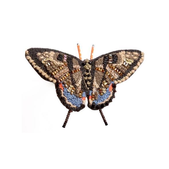 Schwalbenschwanz-Schmetterling bestickte Brosche