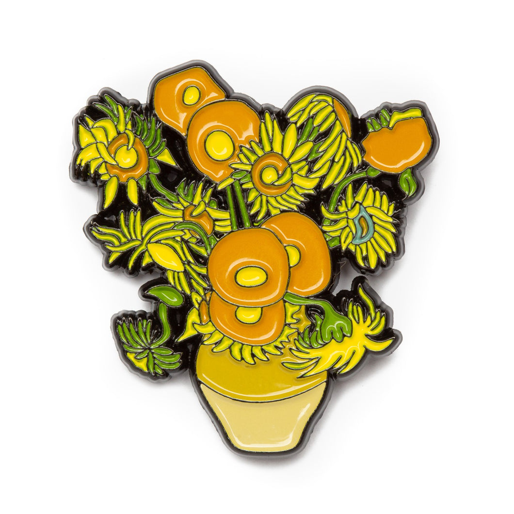 Enamel Magnet: Van Gogh's Sunflowers