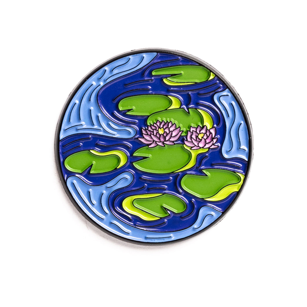 Enamel Pin: Monet's Water Lillies, Evening Effect