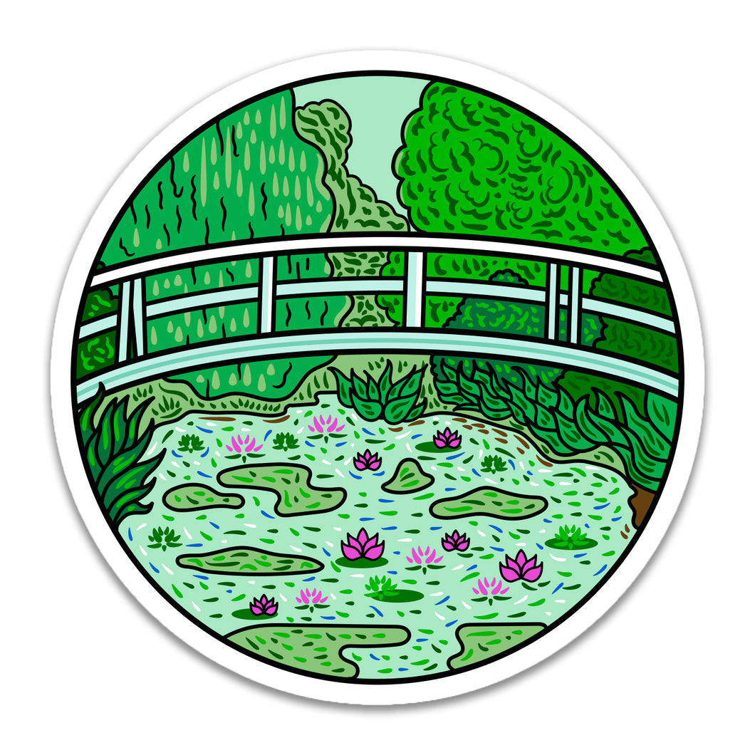 Sticker: Monet's "Water Lilies and Japanese Bridge"