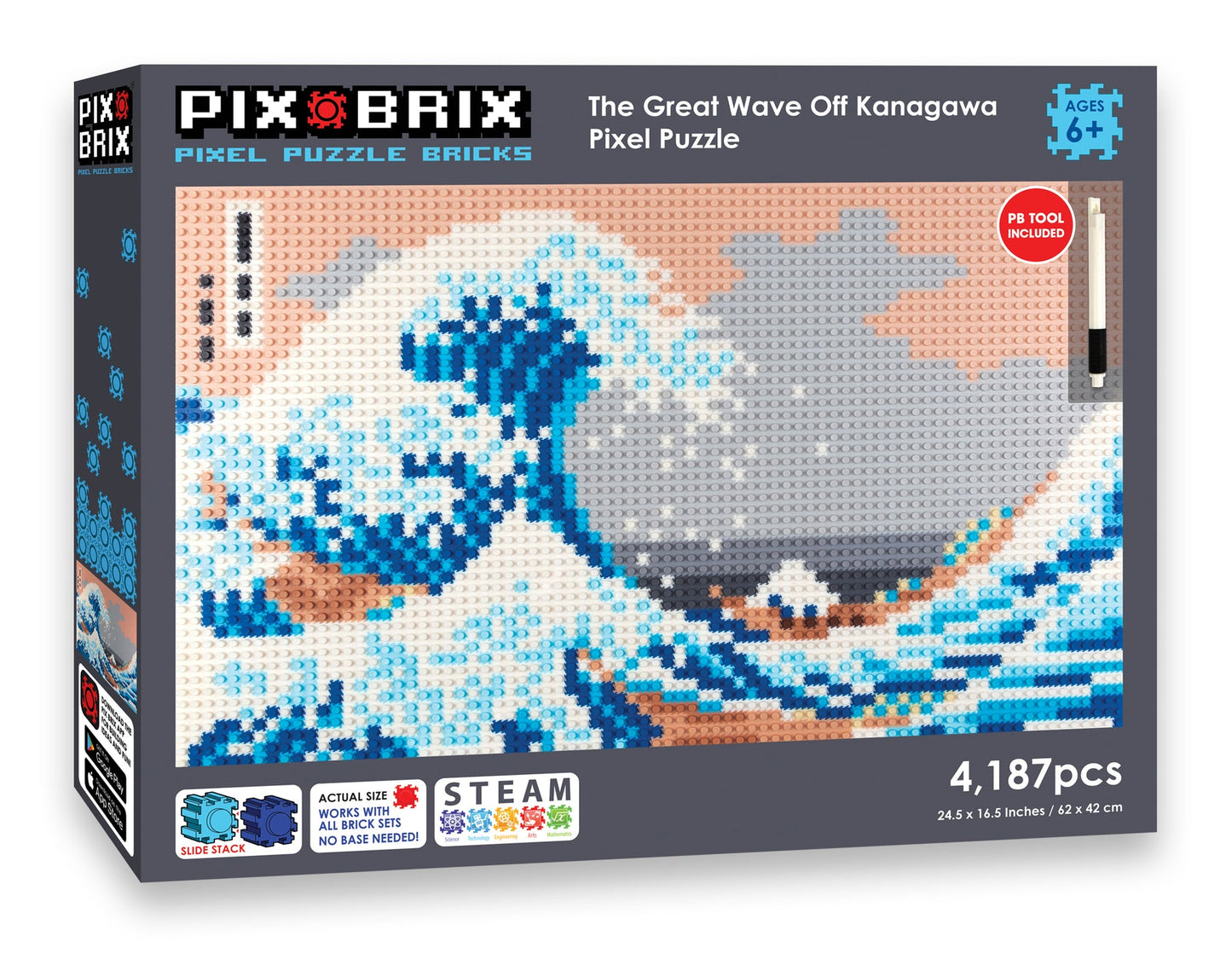 Hokusai's The Great Wave Off Kanagawa Pix Brix Set