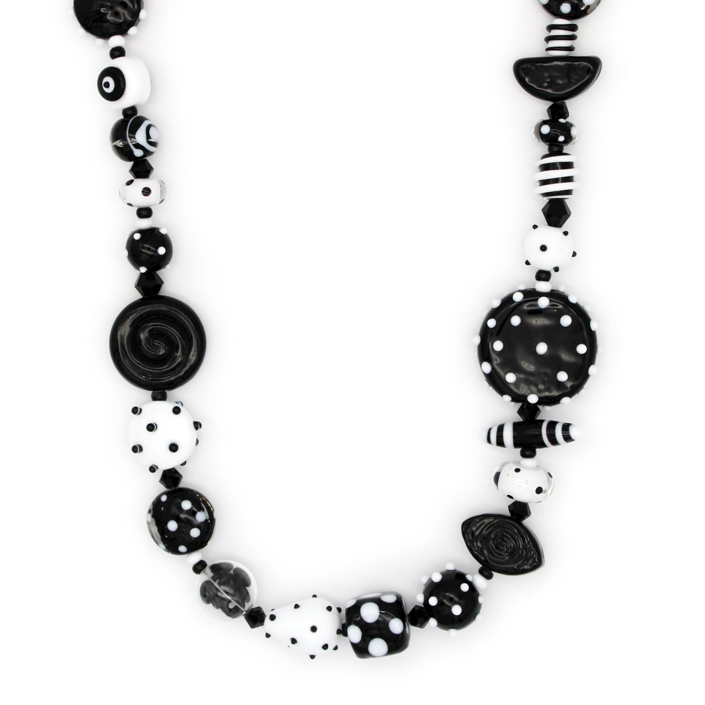 Black and White Glass Bead Necklace