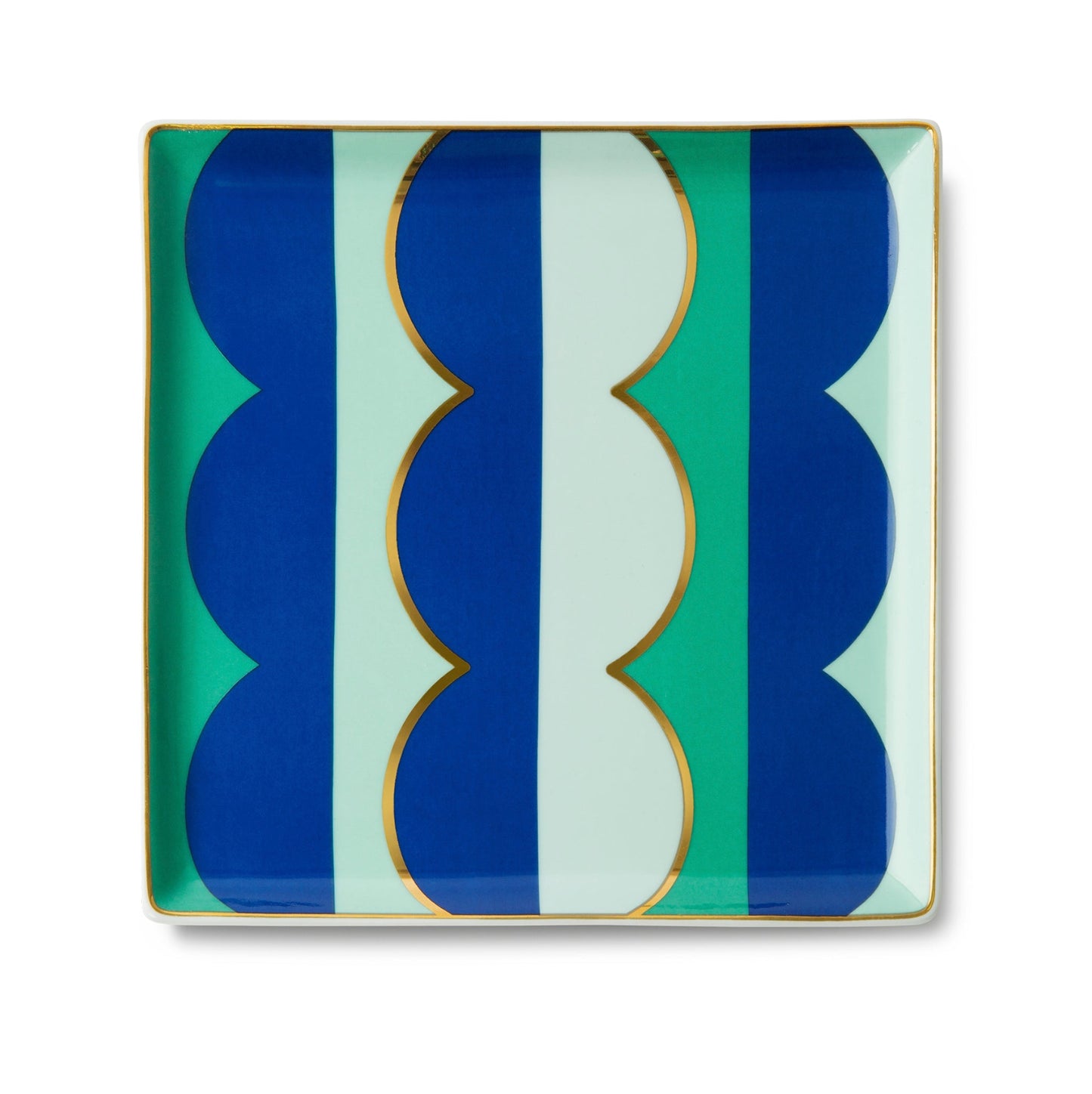 Riviera Wave Ceramic Tray - Blue & Green