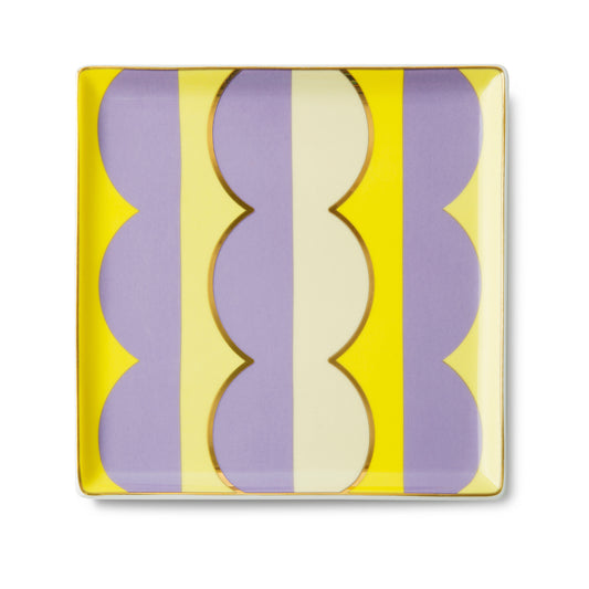 Riviera Wave Ceramic Tray - Lavender & Yellow