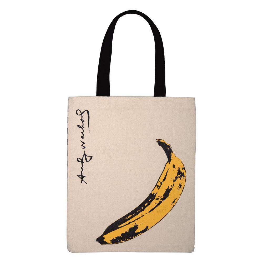 Andy Warhol Bananen-Einkaufstasche + Knöpfe