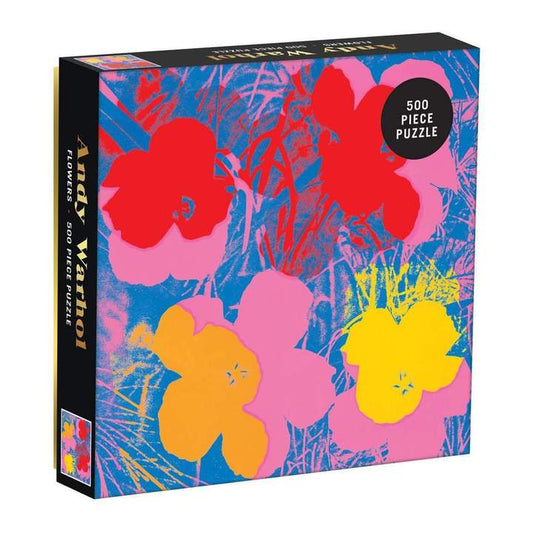Andy Warhol Double-sided 500 Piece Jigsaw Puzzle "Flowers" Box Front