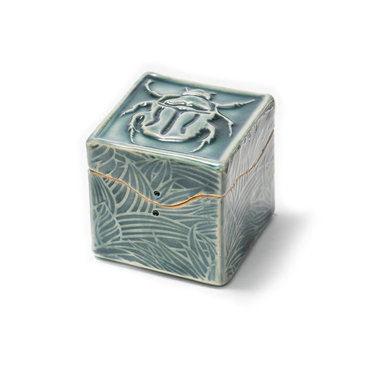 Handmade Ceramic Itty Bitty Box: Scarab Beetle