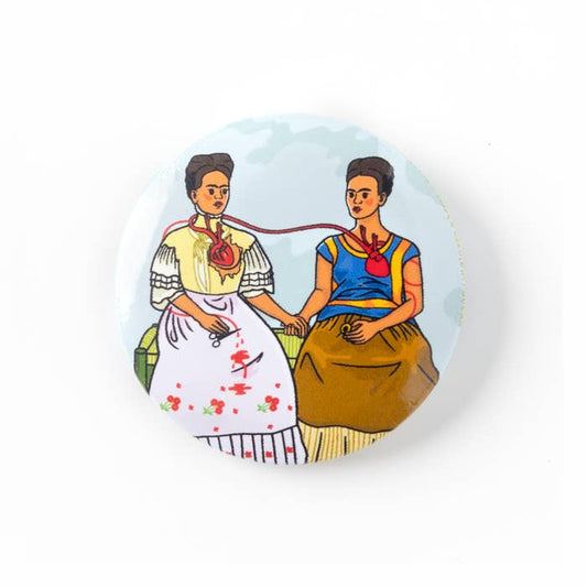 Botón de arte: "Las dos Fridas" de Kahlo