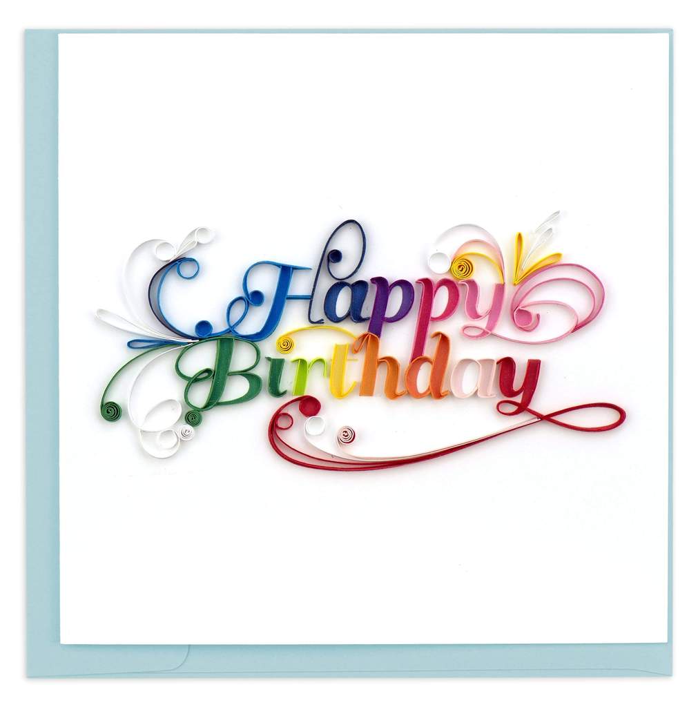 Gequillte "Happy Birthday"-Grußkarte