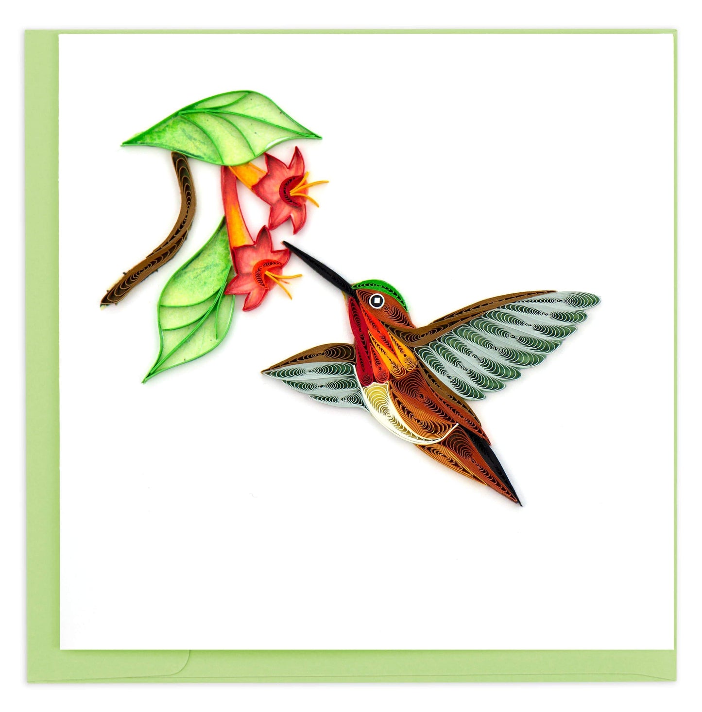 Quilled Rufous Kolibri-leere Karte