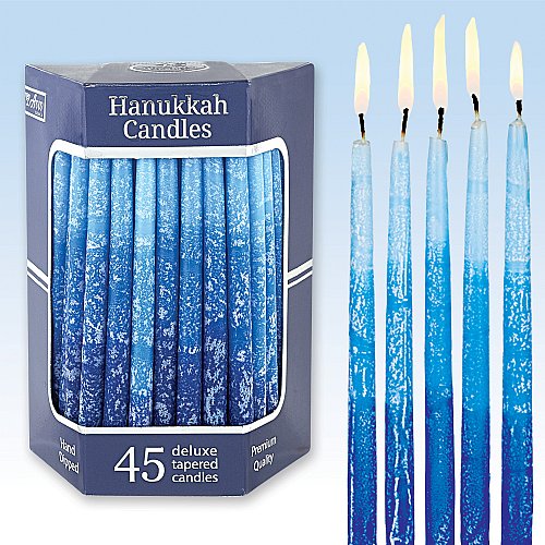 Blue Frosted Hanukkah Candles