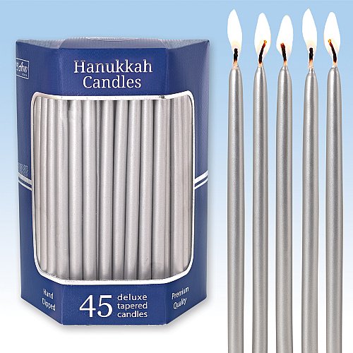Silver Hanukkah Candles