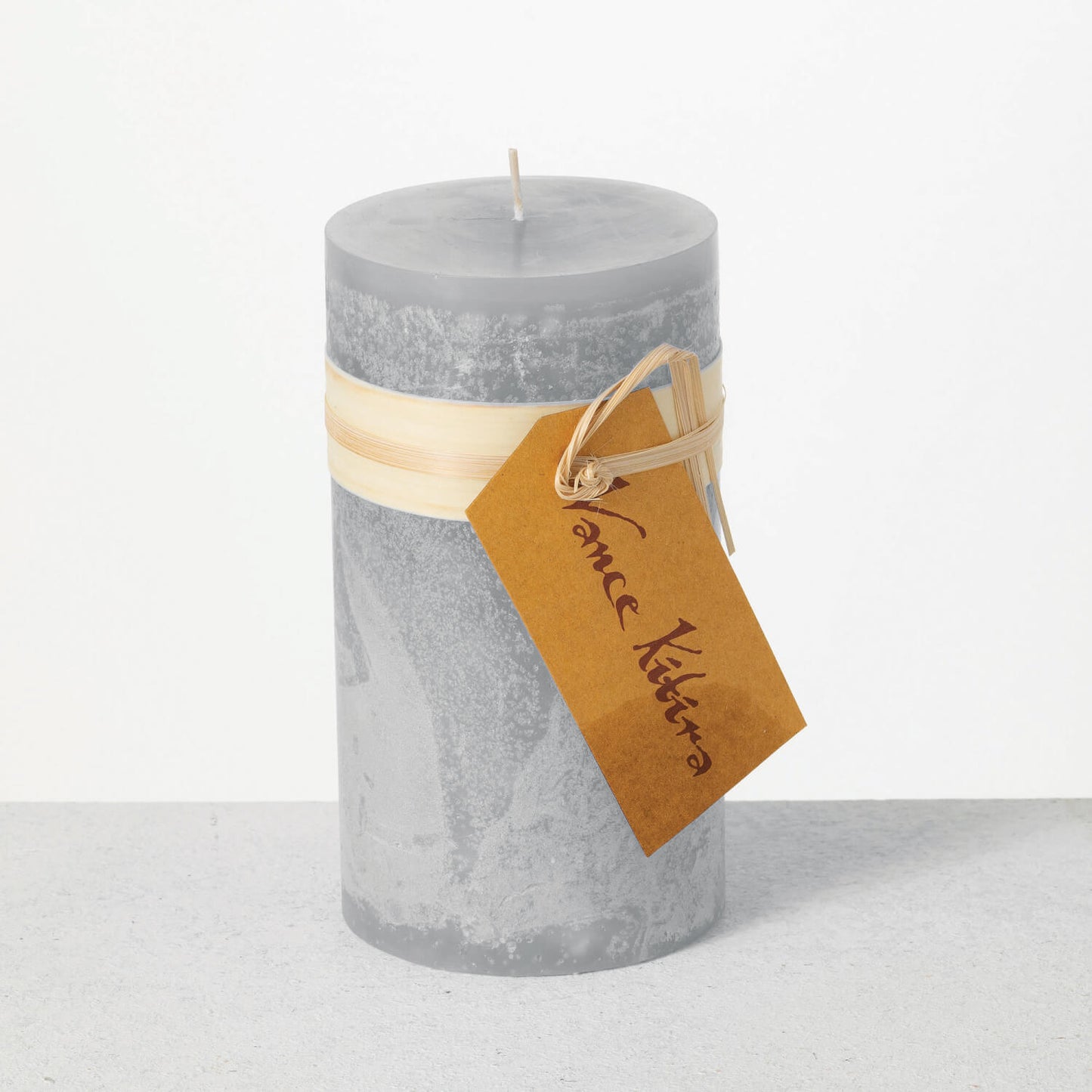 Timber Pillar Candles: Dove Grey