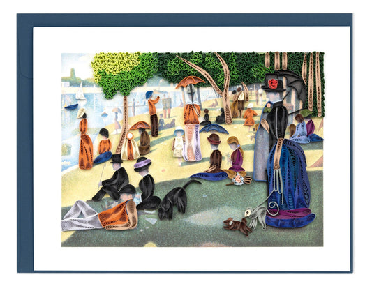 Quilling-Karte der Künstlerserie: Ein Sonntagnachmittag auf der Insel La Grande Jatte, von Georges Seurat