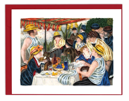 Quilling-Karte der Künstlerserie: „Das Frühstück der Ruderer“ von Pierre-Auguste Renoir