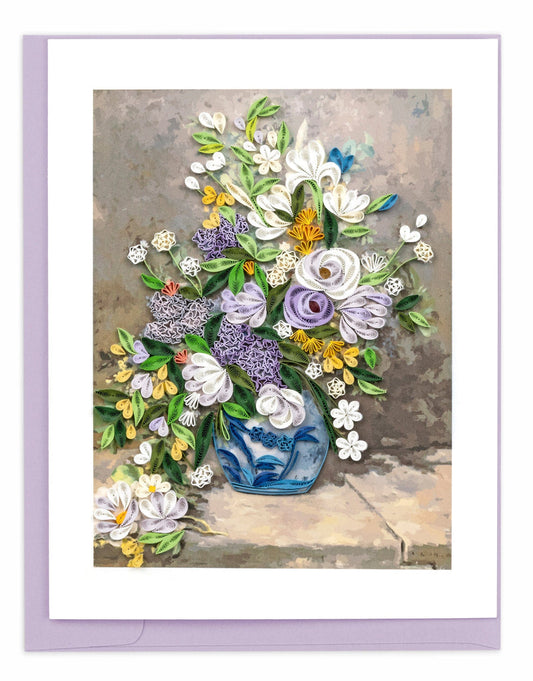 Quilling-Karte der Künstlerserie: „Frühlingsstrauß“ von Pierre-Auguste Renoir