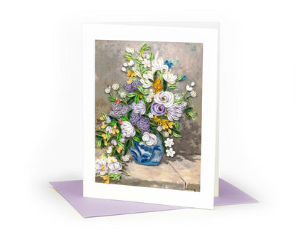 Quilled "Frühlingsblumenstrauß" Notizkarte