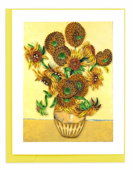 Quilling-Karte der Künstlerserie: „Sonnenblumen“ von Vincent van Gogh