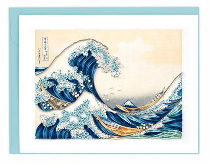 Quilling-Karte der Artist Series: „Die große Welle vor Kanagawa“ von Hokusai