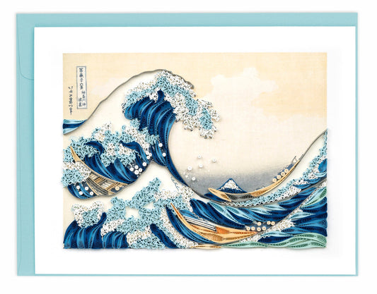 Tarjeta de notas Quilled "La gran ola de Kanagawa"