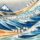 Gequillte Notizkarte "Die große Welle vor Kanagawa".
