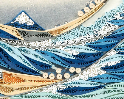 Tarjeta de notas Quilled "La gran ola de Kanagawa"