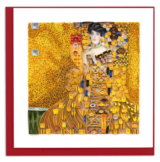 Quilling-Karte der Künstlerserie: „Die Dame in Gold“ von Gustav Klimt