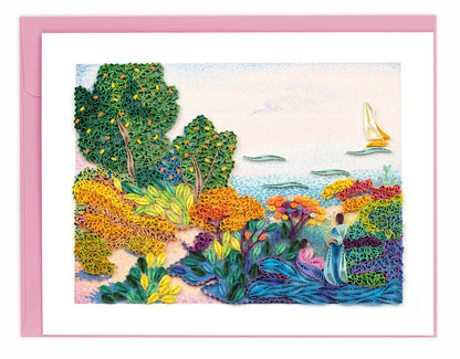 Artist Series Quilling Card: "Two Women By The Shore, Mediterranean" by Henri Edmond Cross