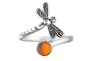 Dragonfly Ring with Crystal