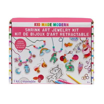 Kid Made Modern Shrink Art Jewelry Kit – Unicorn Rainbows
