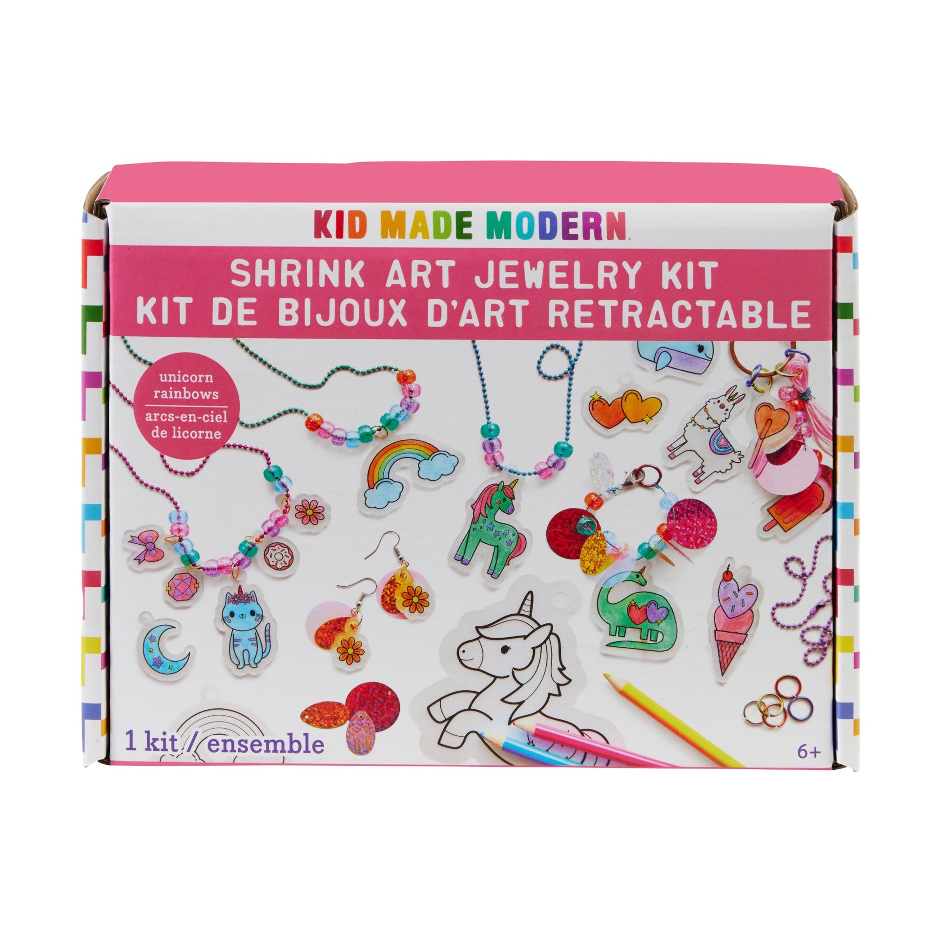 Kid Made Modern Shrink Art Jewelry Kit - Unicorn Rainbows – Chrysler Museum  of Art