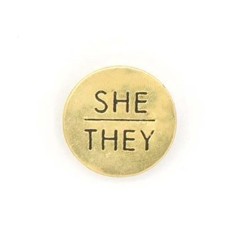 Brass Pronoun Pins - Chrysler Museum Shop