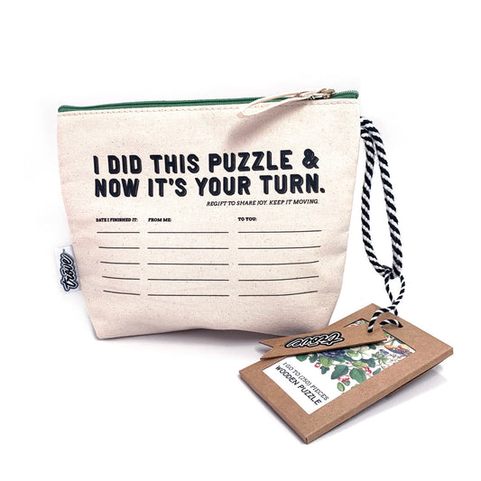 Wooden Puzzle in Pass-It-On Pouch: Vintage Botanicals - Chrysler Museum Shop